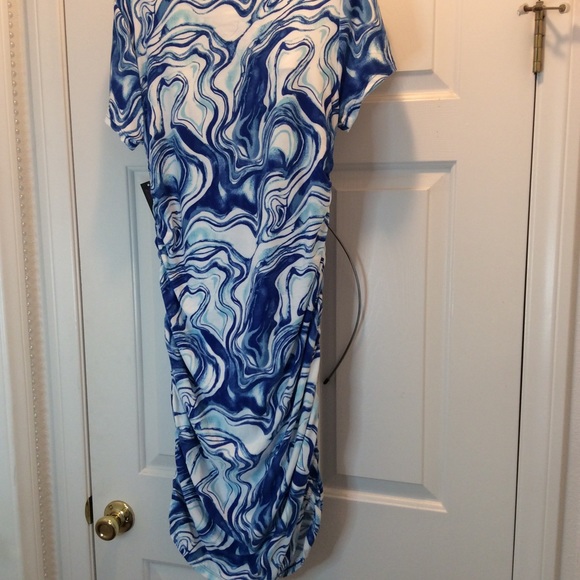 đź’™Side Ruched Colorful Midi Dressđź’™Size XLđź’™ - Picture 5 of 6